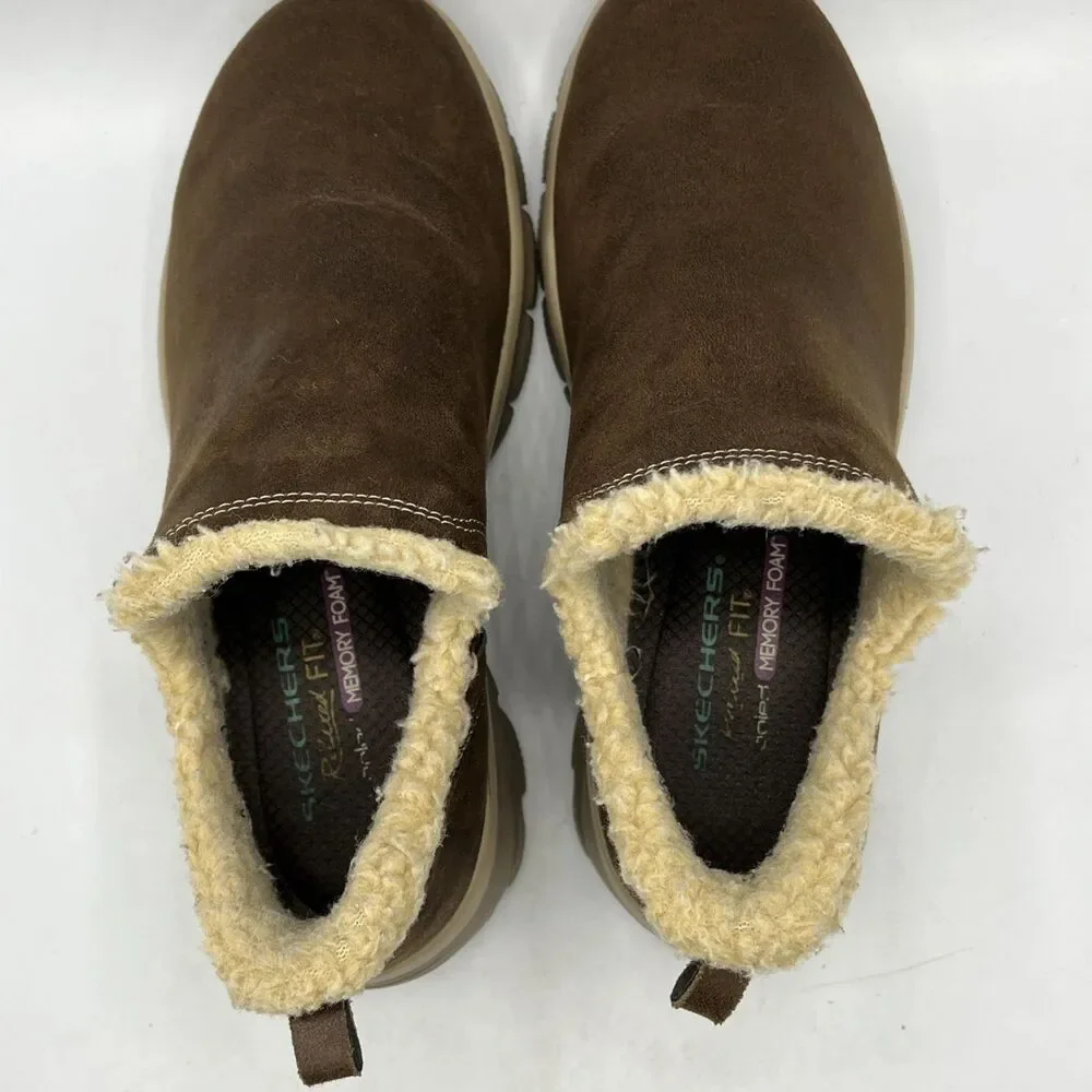 Skechers Relaxed Fit Air Cooled Memory Foam Brown Slip On Shoes Womens Size 9.5